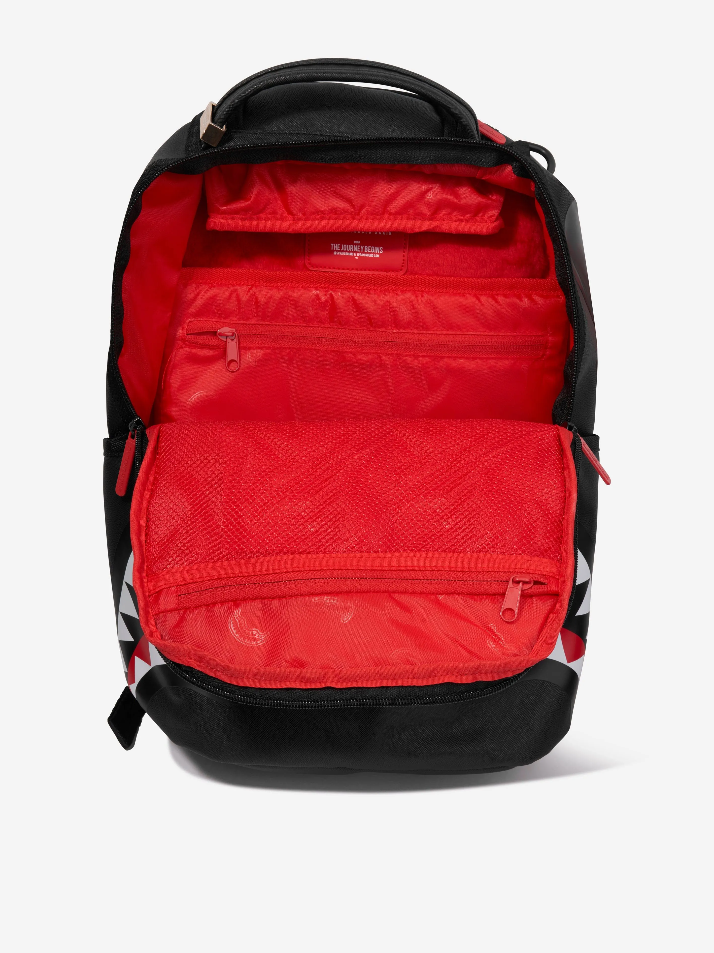 Sprayground Kids Shark Central SG Logo Backpack in Black (18" x 6" x 11.5")