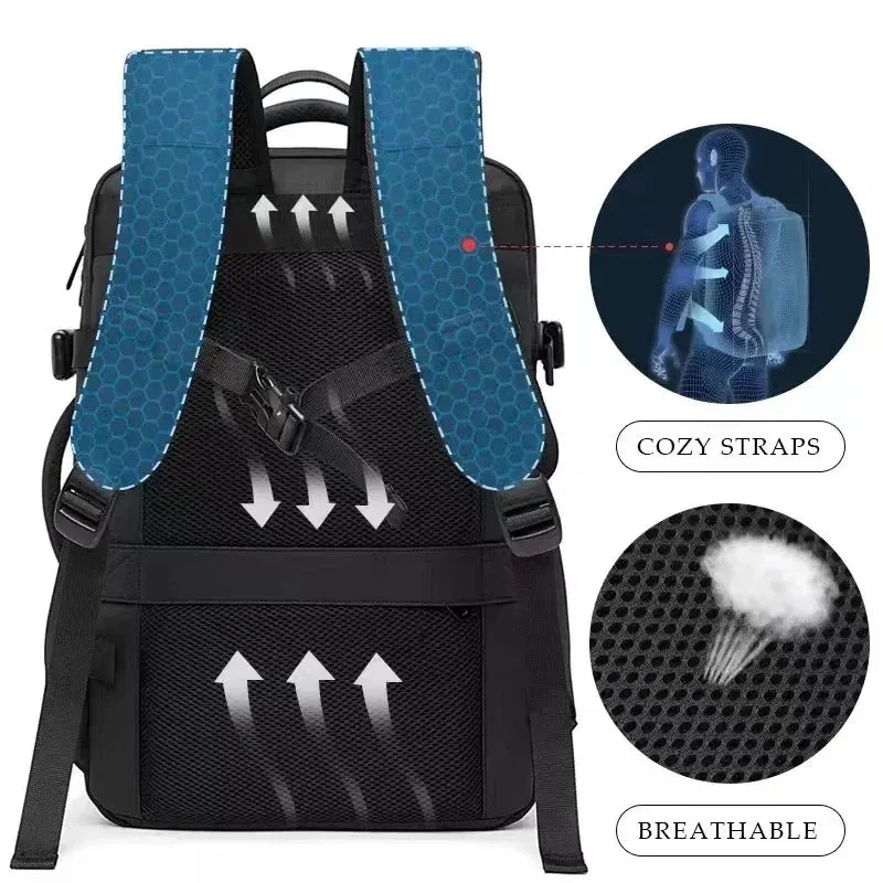 Travel business school expandable USB large capacity 17.3 laptop waterproof backpack