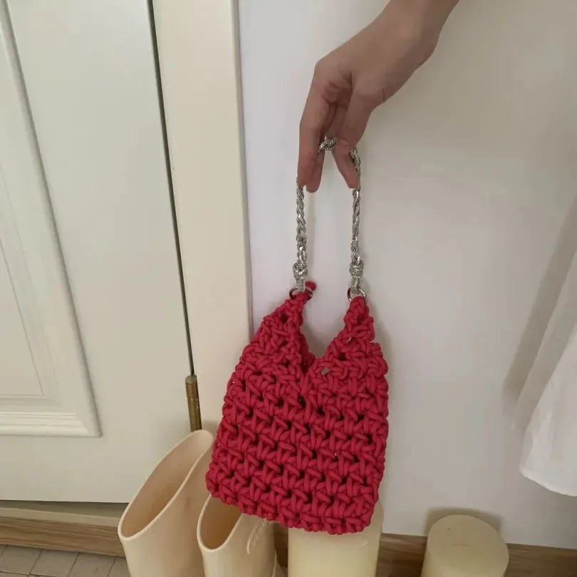 UAKISS  -  Women Summer Messenger Bag Hollow Out Woven Fashion Shoulder Bag Beach Tassel Designer Crossbody Travel Bag bolsa feminina